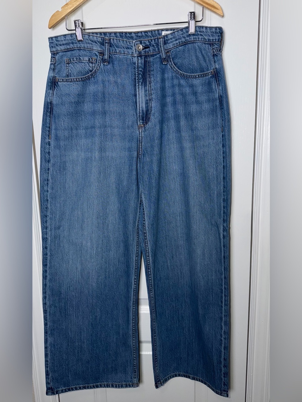 Rag & Bone Lori Mid Rise Crop Wide Leg Jeans Medium Wash Denim Size 29 - Picture 3 of 8